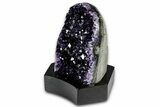 Deep Purple Amethyst Geode With Wood Base - Uruguay #342749-2